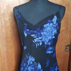 Lily beautiful blues/black hi-lo midi dress